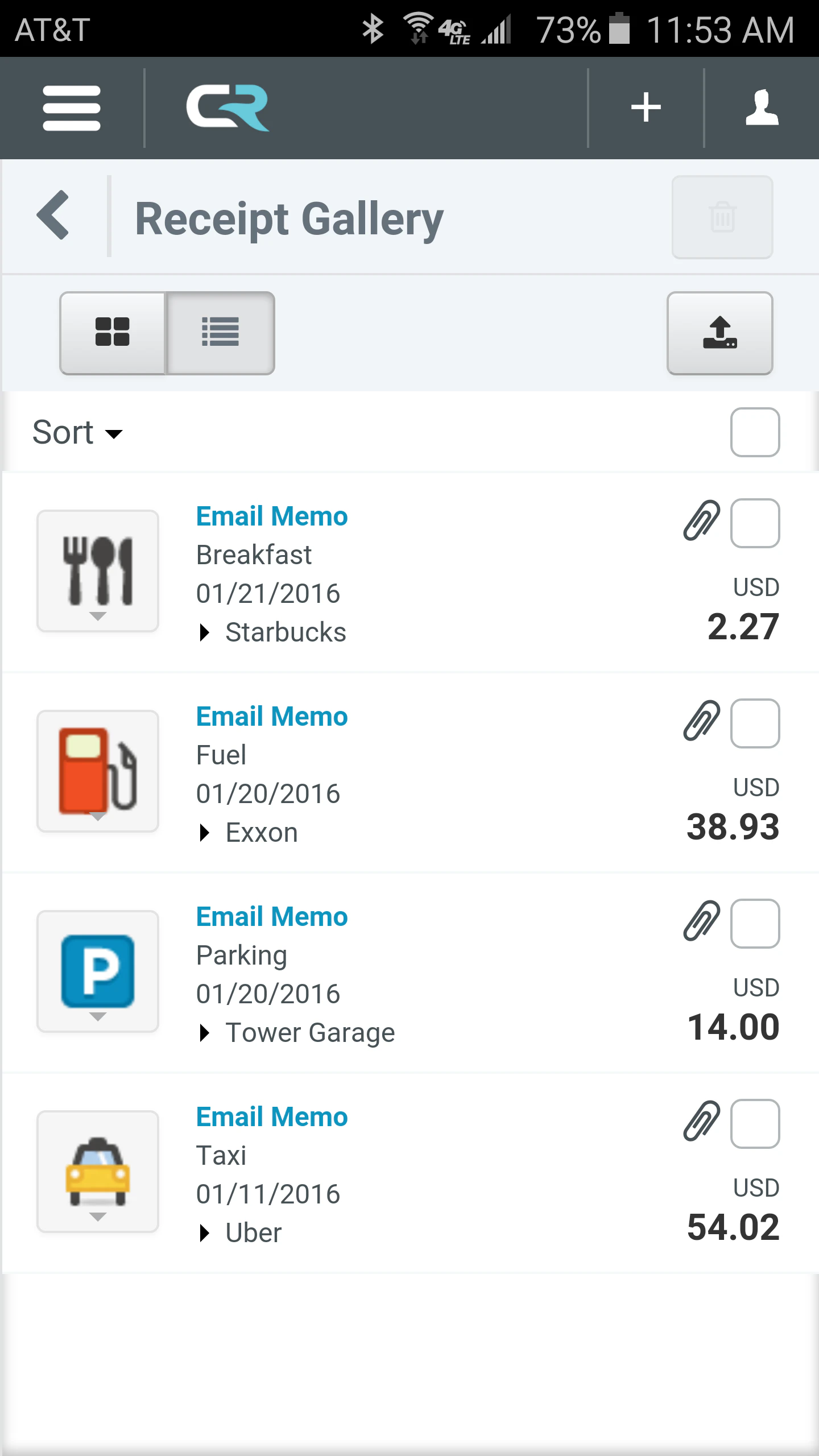 screenshot of Emburse Expense Enterprise